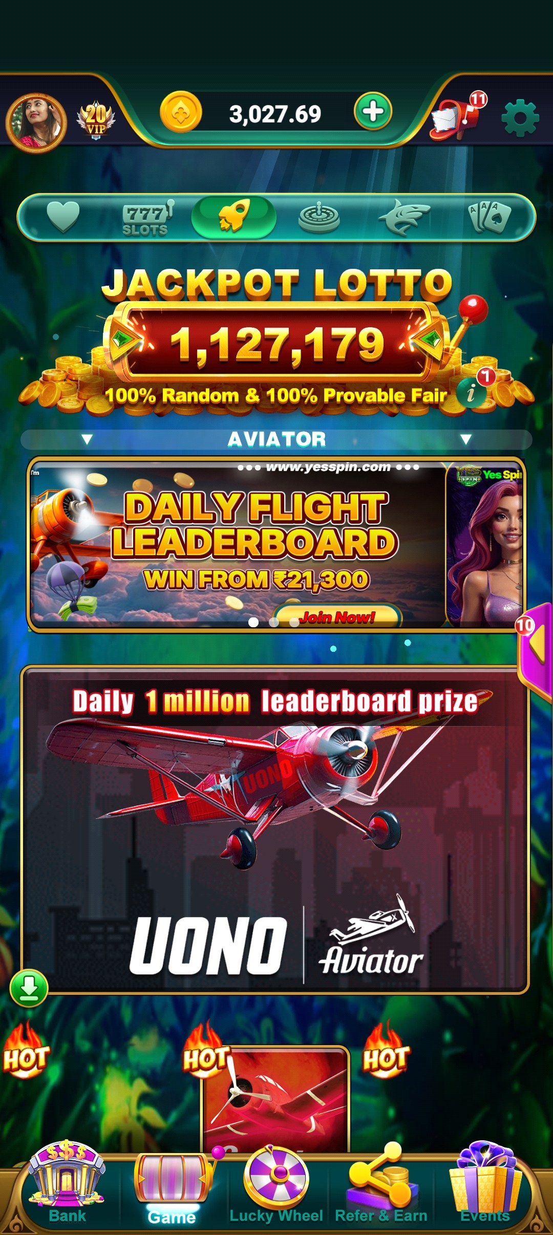 Casual Games inside Yes Spin